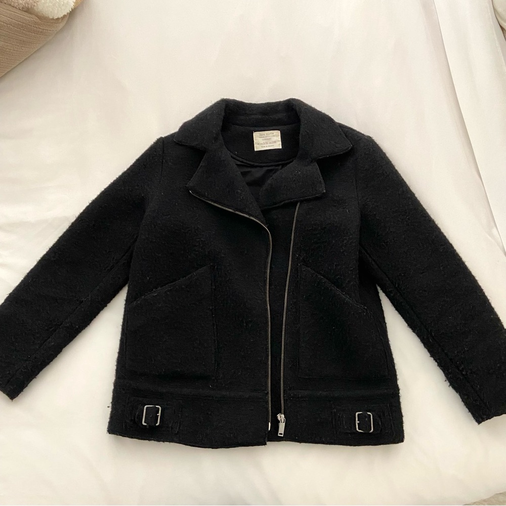 Zara Girls Boiled Wool Mid Coat